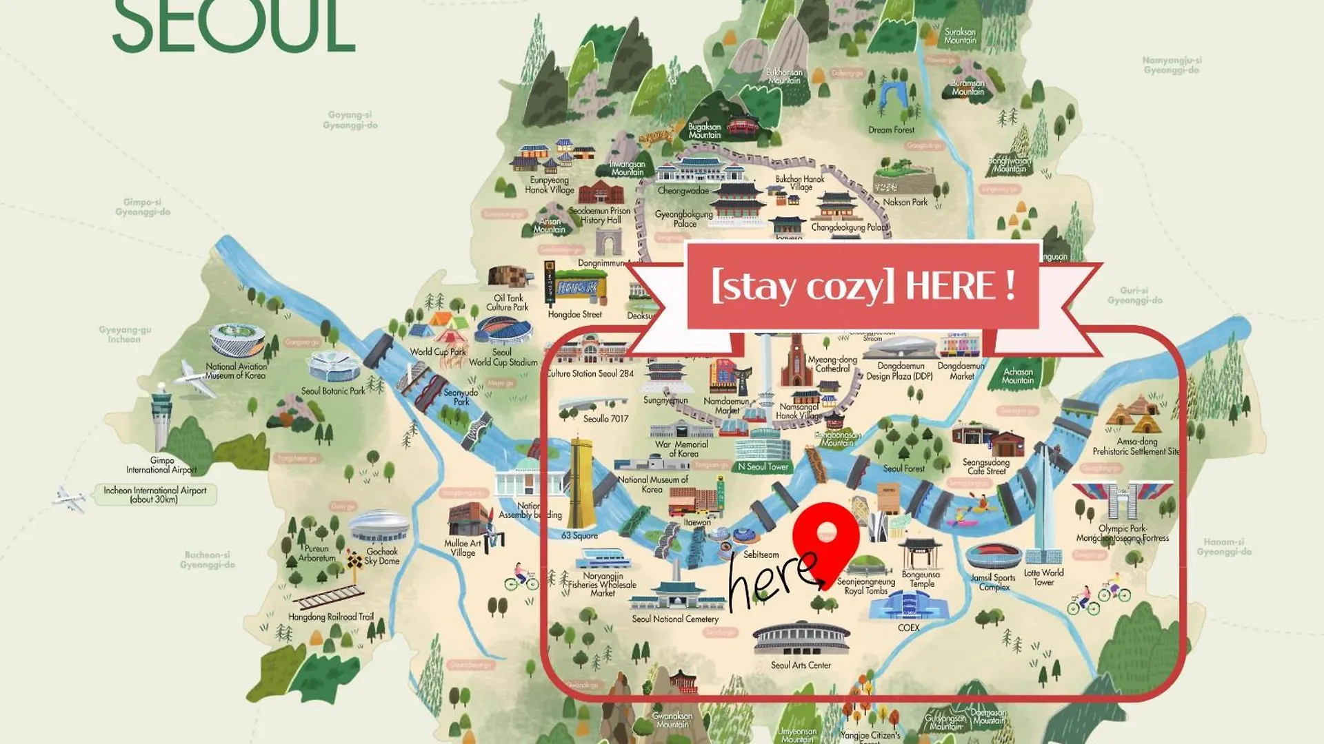 Appartement Stay Cozy Gangnam Style Trip, 3Min To Subway, Calm & Chic Home Séoul